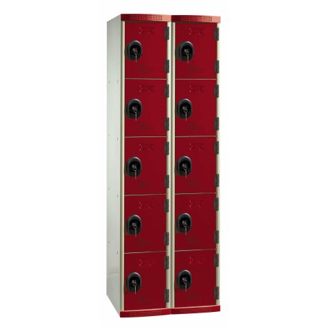 Vestiaire colonnes 5 cases monobloc