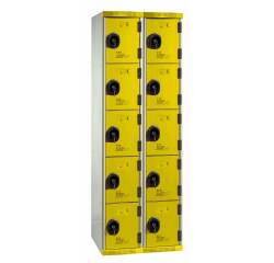 Vestiaire colonnes 5 cases monobloc