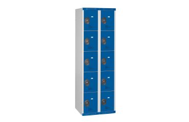 Vestiaire colonnes 5 cases monobloc