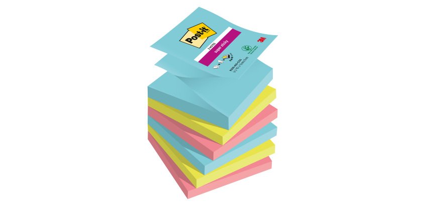 Z-notes repositionnables couleurs Cosmic Super Sticky Post-it 76 x 76 mm - 1 bloc de 90 feuilles en 1 couleur