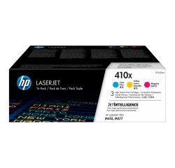 HP 410X, pack 3 toners high capacity colors
