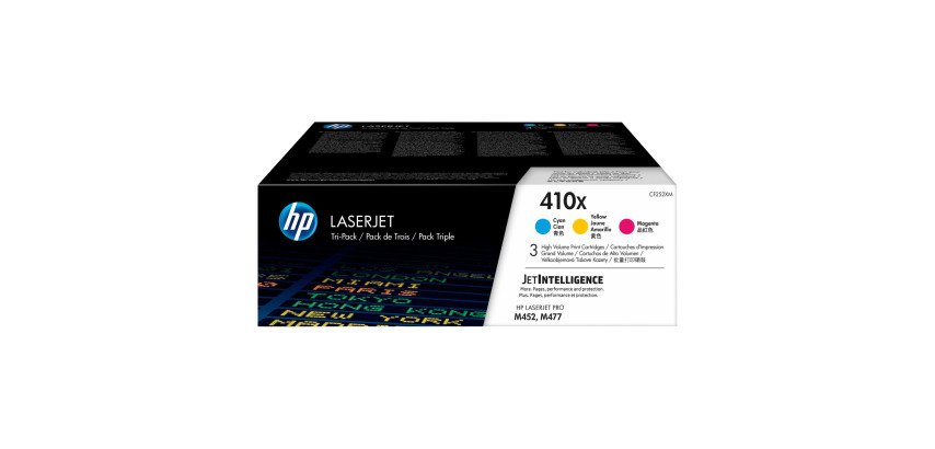 HP 410X, pack 3 toners high capacity colors