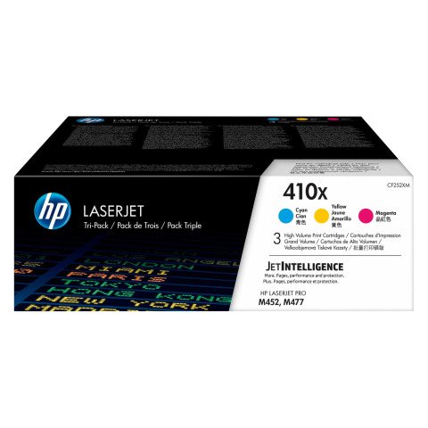 HP 410X (CF252XM) pack 3 tóneres originales colores alta capacidad