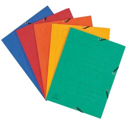 3-Flap folder with elastic band and print Exacompta 24 x 32 cm, 1.5 cm back - assorted colors