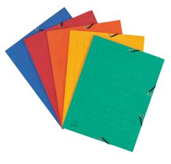 3-Flap folder with elastic band and print Exacompta 24 x 32 cm, 1.5 cm back - assorted colors