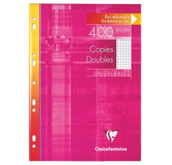 Copias dobles 400 páginas cuadros pequeños formato A4 21 x 29,7 cm Metric Clairefontaine - perforadas