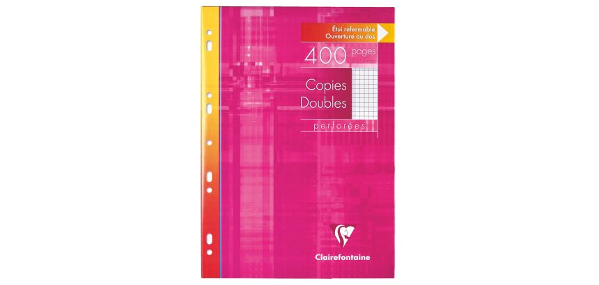 Copies doubles 400 pages petits carreaux format A4 21 x 29,7 cm Metric Clairefontaine - perforées