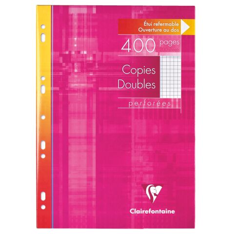 Copias dobles 400 páginas cuadros pequeños formato A4 21 x 29,7 cm Metric Clairefontaine - perforadas