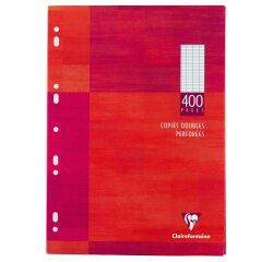 Copias dobles 400 páginas séyès 90g formato A4 21 x 29,7 cm Metric Clairefontaine - perforadas