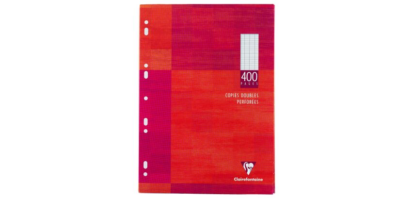 Copies doubles 400 pages séyès 90g format A4 21 x 29,7 cm Metric Clairefontaine - perforées