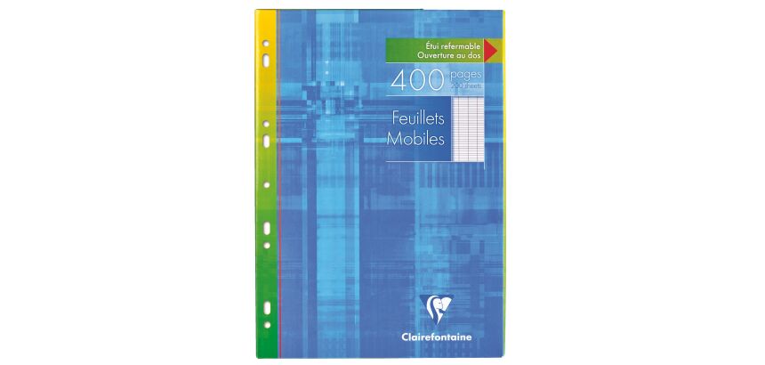 Etui 400 feuillets mobiles Clairefontaine Metric format A4 21 x 29,7 cm - grands carreaux