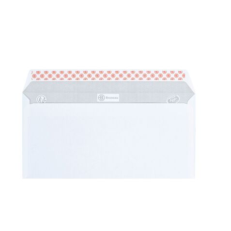 Enveloppe 110 x 220 mm Bruneau 80 g sans fenêtre blanche - Boîte de 500