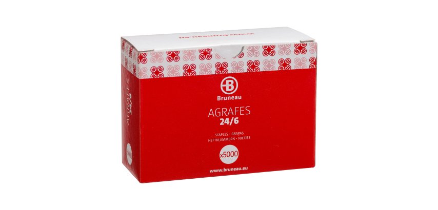 Agrafe Bruneau 24/6 galvanisée – Boîte de 5000