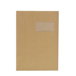 Envelopes kraft brown striped 229 x 324 mm Bruneau 90 g with window 50 x 100 mm - Box of 500