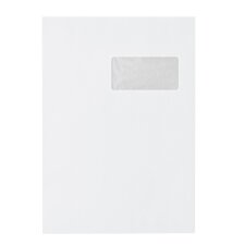 Standard sleeve white vellum 229 x 324 mm Bruneau 90 g with window 50 x 100 mm - Box of 500