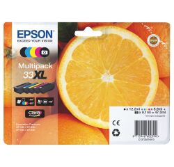 Pack of 4 cartridges Epson 33XL black + color, high capacity for inkjet printer