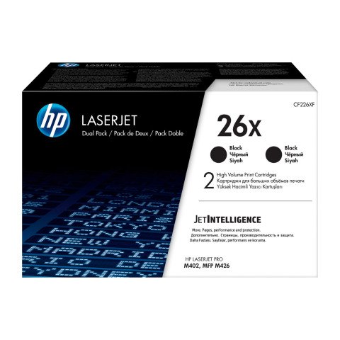 HP 26XD (CF226XD) Pack 2 tóneres originales negro alta capacidad
