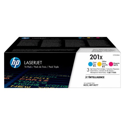 HP 201X (CF253XM) Pack 3 tóneres originales colores alta capacidad