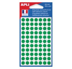 Pastilles adhésives Ø 8 mm couleurs - Pochette de 462 gommettes