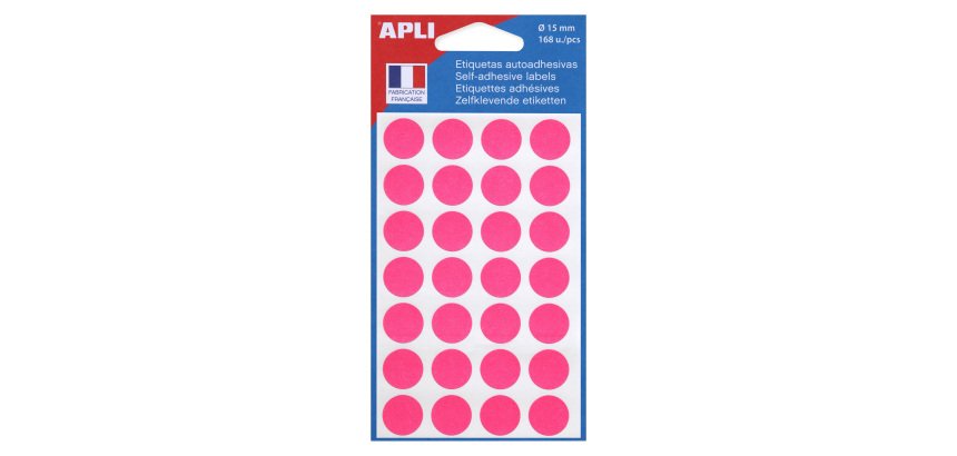 Pastille adhésive Ø 15 mm Agipa 11184 couleur - Boîte de 168