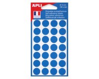 Pastilles adhésives Ø 15 mm Agipa 11184 bleues - Pochette de 168
