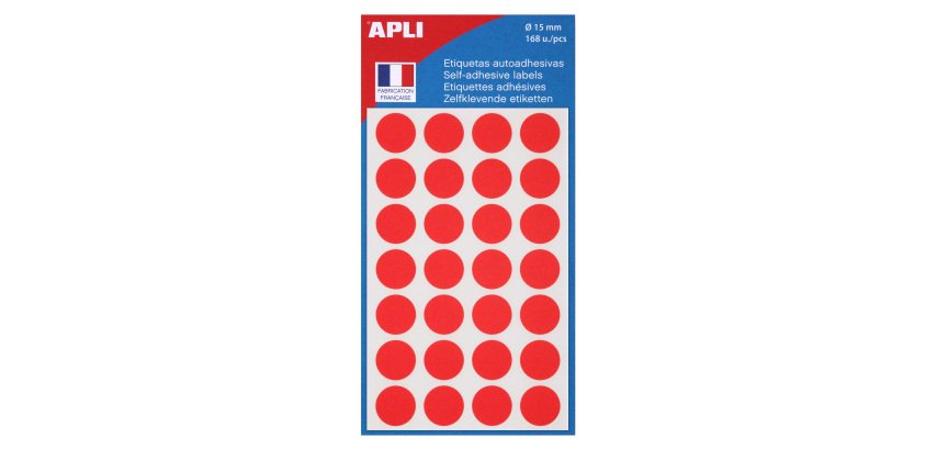 Pastille adhésive Ø 15 mm Agipa 11184 couleur - Boîte de 168