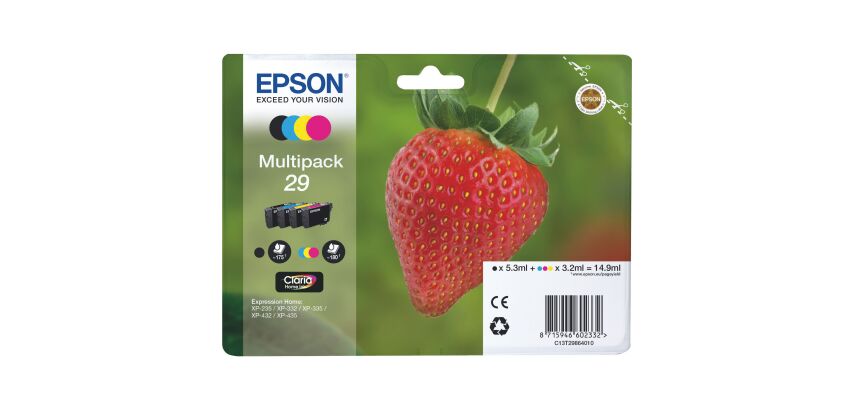 Pack of 4 cartridges Epson 29 black + color for laserjet