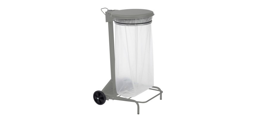 Support de sacs poubelles roulant  à pédale 110 Litres Collecroule Rossignol