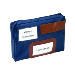 Bolsa para transporte de efectivo Alba 28 x 18 cm azul