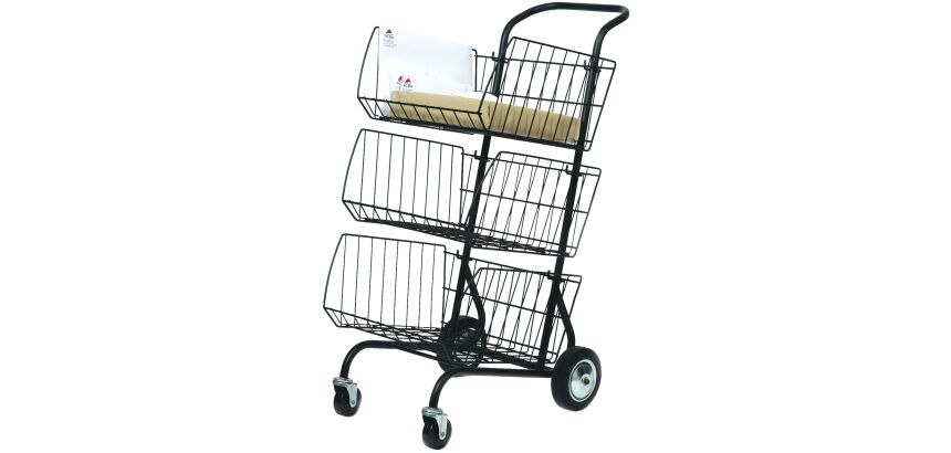 Chariot courrier Alba métal laqué noir