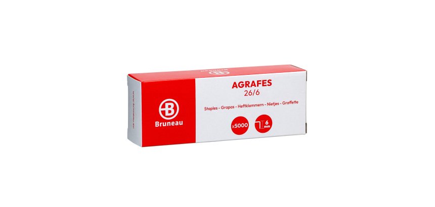 Staples Bruneau 26/6 galvanized - Box of 5000