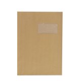 Enveloppe kraft bruin gestreept 229 x 324 mm Bruneau 90 g met venster 50 x 100 mm - Doos van 250