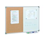 Tableau bivalent cadre aluminium - 90 x 60 cm