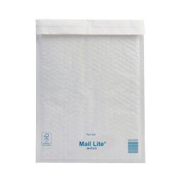 Polstertasche Kraft weiß 240 x 330 mm MailLite 92 g - Schachtel von 100
