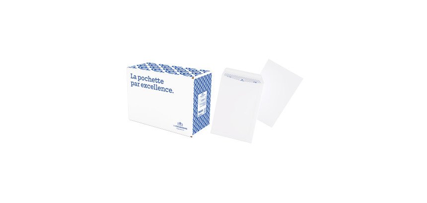 Sobre satinado blanco 90 g La Couronne 229 x 324 mm sin ventana - Caja de 250