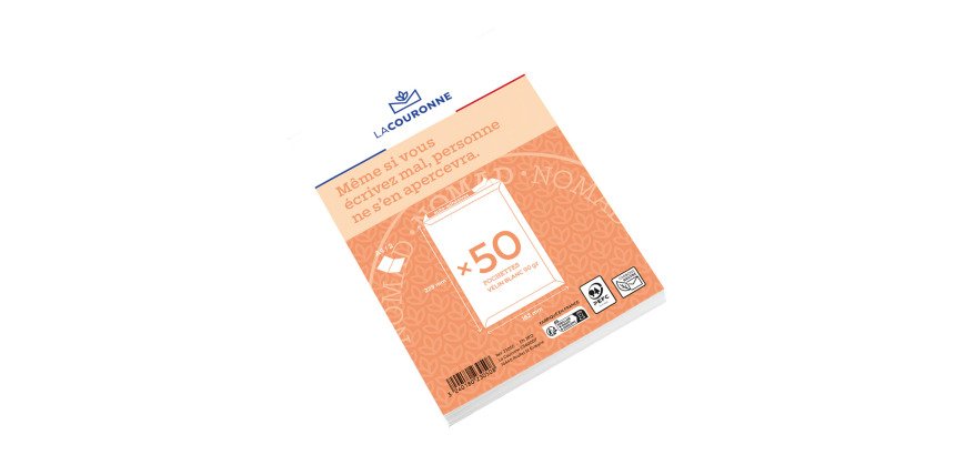 La Couronne - Pochette velin blanc 162 x 229 mm 90 g sans fenêtre - Boîte de 50