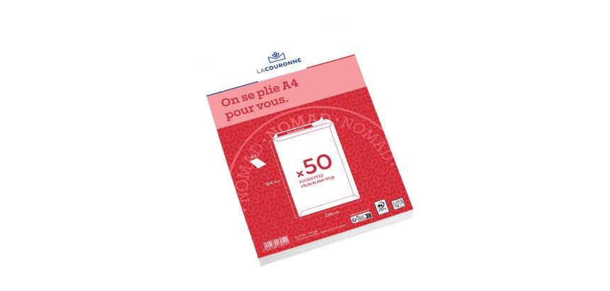 Pochette velin blanc 90 gr La Couronne 229 x 324 sans fenêtre - Boîte de 50
