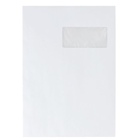 Pochette velin blanc 229 x 324 mm La Couronne 90 g avec fenêtre 50 x 110 mm - Boîte de 50
