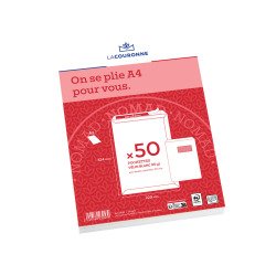 The Crown - White vellum pouch 229 x 324 mm The Crown 90 g with window 50 x 110 mm - Box of 50