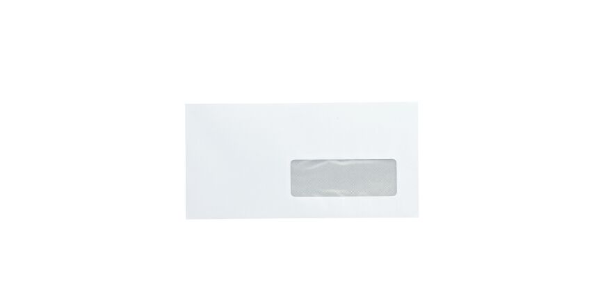 Envelope 110 x 220 mm Bruneau 90 g with window 35 x 100 mm white - Box of 500