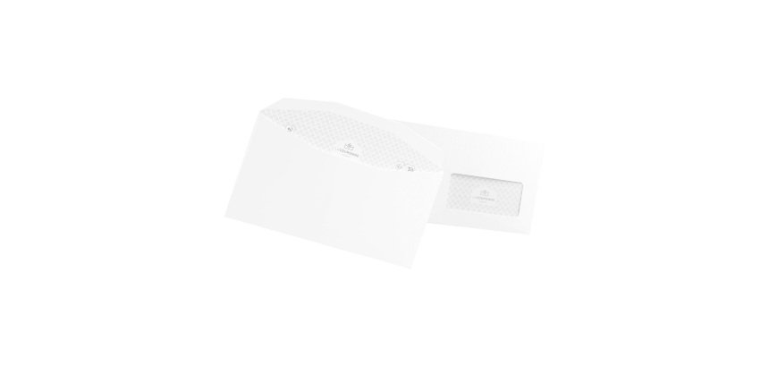 Enveloppe pour mise sous pli automatique 114 x 229 mm La Couronne 80 g avec fenêtre 45 x 100 mm blanche - Boîte de 1000