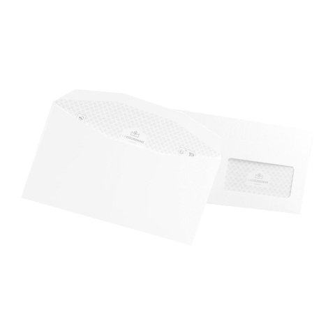 Sobre para plegadora automática 114 x 229 mm La Couronne 80 g con ventana 45 x 100 mm blanco - Caja de 200