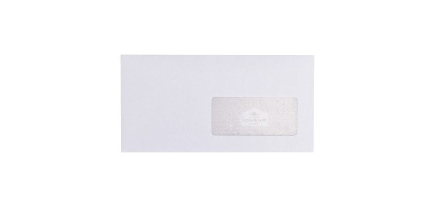 Enveloppe pour mise sous pli automatique 114 x 229 mm La Couronne 80 g avec fenêtre 45 x 100 mm blanche - Boîte de 1000