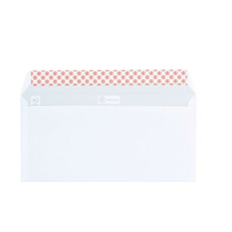 Enveloppe 110 x 220 mm Bruneau 100 g avec fenêtre 45 x 100 mm blanche - Boîte de 500