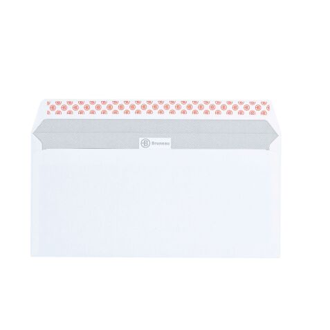 Enveloppe 110 x 220 mm Bruneau 90 g sans fenêtre blanche - Boîte de 500