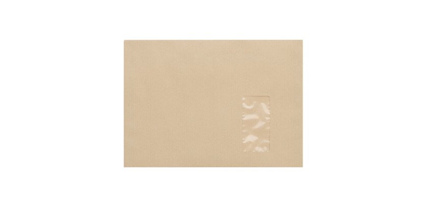 Sobres Gran Formato 229 x 324 Con ventana Kraft marrón 90 g Bruneau- Caja 500