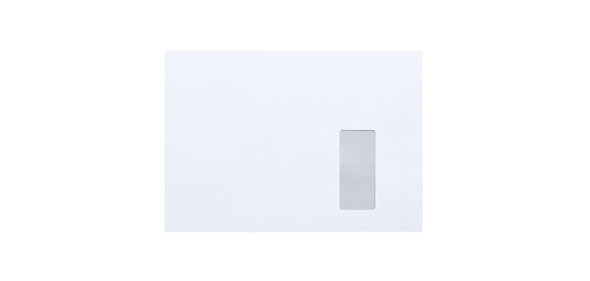 Sobres blancos gran formato 229 x 324 mm con ventana 45 x 100 mm 100 g Bruneau - Caja 500