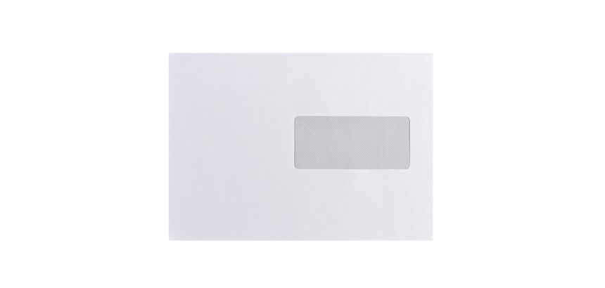 Enveloppe 162 x 229 mm Bruneau 100 g avec fenêtre 45 x 100 mm blanche - Boîte de 500