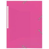 Chemise à élastique 3 rabats plastique Bruneau 24 x 32 cm dos 3 cm rose