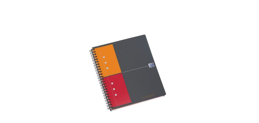 Cahier spirales Oxford Activebook A5+ 17 x 22 cm - perforé 4 trous- petits carreaux - 160 pages